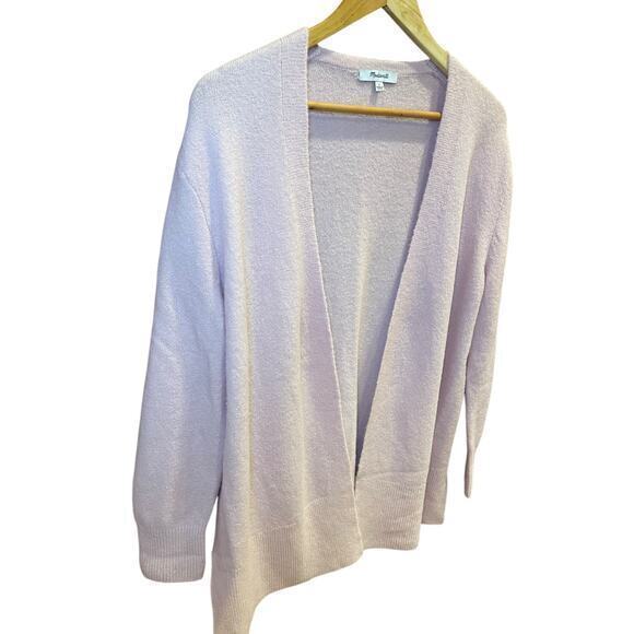 Madewell Open Front Cardigan Light Pink Merino Wool & Alpaca Oversized Small - Picture 3 of 10